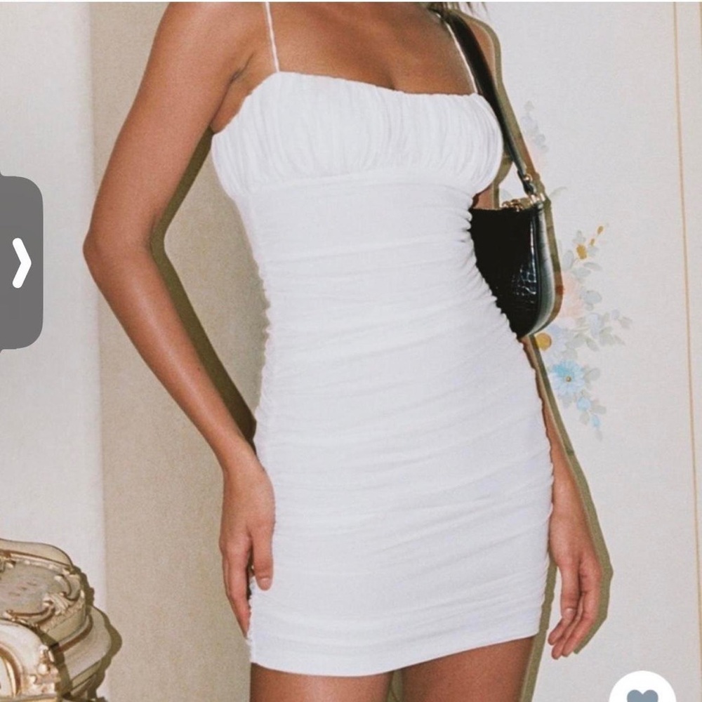 Princess Polly White Ruched Dress